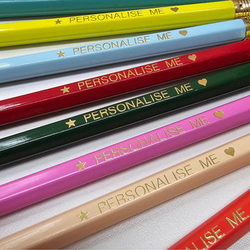 Coloured Personalised HB Pencils - 5 Pack